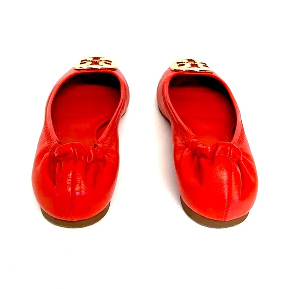 Tory Burch Lobster Red/Gold-626 Reva-Mestico Flat Ballet 12138006, Size 5.5 - Picture 6 of 16